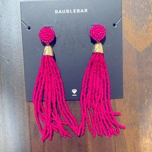 NWT. Baublebar hot pink dangle bead earrings.